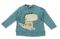 Zelenomodrá mikina s dinem 