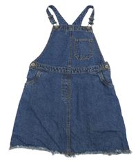 Tmavomodré riflové laclové šaty s kapsami Next