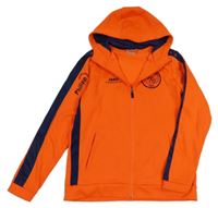 Neonově oranžová sportovní thermo mikina s kapucí jako