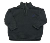 Tmavošedý svetr s výšivkou Nautica