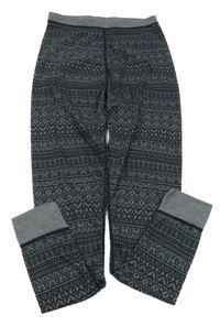Černo-šedé vzorované spodní kalhoty Yigga