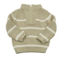 Béžovo-bílý pruhovaný svetr Primark