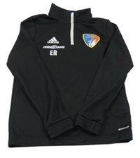 Černá sportovní propínací mikina s erbem a logem Adidas