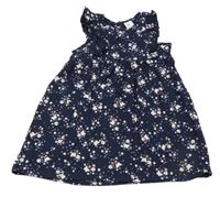 Tmavomodré šaty s bílými motýlky H&M