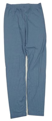 Modré žebrované legíny shein