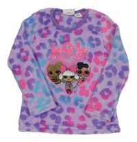 Fialovo-růžové vzorované chlupaté pyžamové triko s L.O.L. Primark