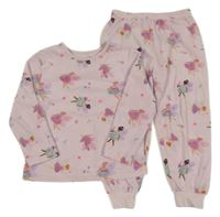 Světlerůžové sametové pyžamo s vílami Primark