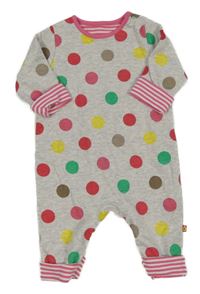 Šedo-barevný puntíkatý podšitý overal Mothercare