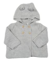 Šedý propínací svetr s kapucí H&M