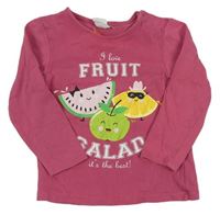 Starorůžové triko s ovocem zn. H&M