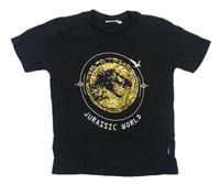 Černé tričko s dinosaurem z překlápěcích flitrů - Jurský svět