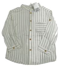 Nové - bílo-zelená pruhovaná košile H&M