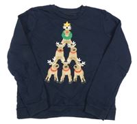 Tmavomodrá mikina se soby Lily & Dan