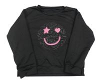 Černá mikina se smajlíkem 