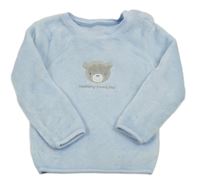 Světlemodrá plyšová mikina s medvídkem Nutmeg