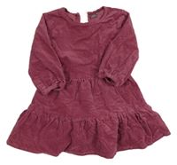 Fialovorůžové manšestrové šaty 