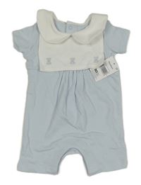 Nové - Světlemdoro-bílý kraťasový overal s medvídky Matalan