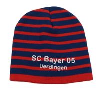 Tmavomodro-červená pruhovaná čepice s logem - SC Bayer
