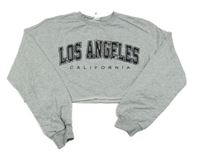 Šedá crop mikina s nápisem Shein