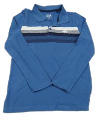 Modro-šedo-bílé polo triko s pruhy a dinem C&A