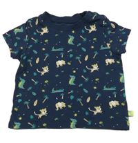 Tmavomodré tričko se zvířátky 