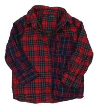 Červeno-tmavomodro-zelená kostkovaná košile Next