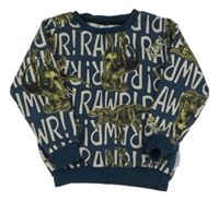 Petrolejová mikina s nápisy a diny 