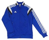 Modro-bílo-černá propínací sportovní mikina s logem Adidas