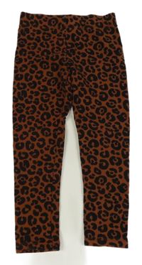 Hnědo-černé zateplené legíny s leopardím vzorem H&M
