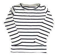 Bílo-tmavomodré pruhované triko H&M