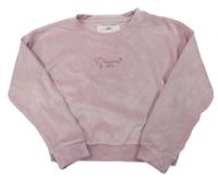 Lila plyšová crop mikina s nápisem F&F