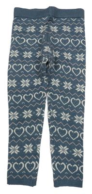 Šedomodro-bílé úpletové legíny s norským vzorem Primark