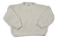 Smetanový žinylkový svetr H&M