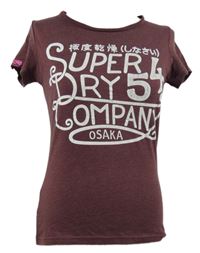 Dámské vínové tričko s logem Superdry 