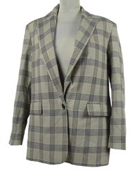 Dámský béžový kostkovaný blejzr Zara 