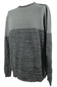 Pánský šedo-černý melírovaný svetr Greystone 