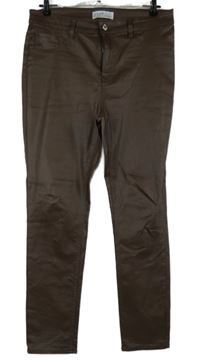 Dámské hnědé potažené skinny kalhoty Primark