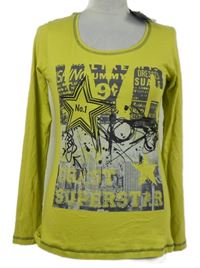 Nové - Dámské limetkové triko s potiskem Blue Seven 