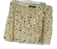 Dámská pudrová třásňová sukně s flitry Primark
