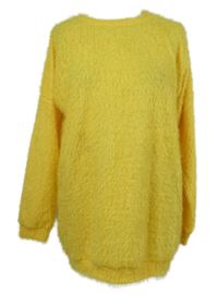 Dámský žlutý chlupatý svetr 