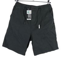 Nové - Pánské tmavošedé plátěné chino kraťasy Gemo vel. 28