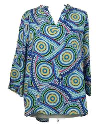 Dámská modro-barevná vzorovaná halenka Flirt 