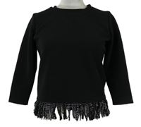 Dámské černé triko s třásněmi Tally Weijl 