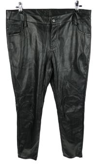 Dámské černé koženkové skinny kalhoty 