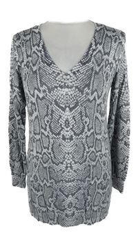 Dámský šedo-stříbrný vzorovaný lehký svetr F&F
