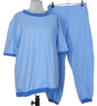 Dámské modro-bílé kostičkované pyžamo 