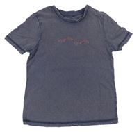 Tmavomodro-šedé tričko s nápisem George