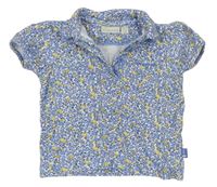 Bílo-modré květinové polo tričko Jojo Maman Bebé