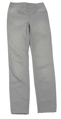 Světlešedé elastické kalhoty H&M