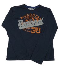 Tmavomodré triko s potiskem C&A